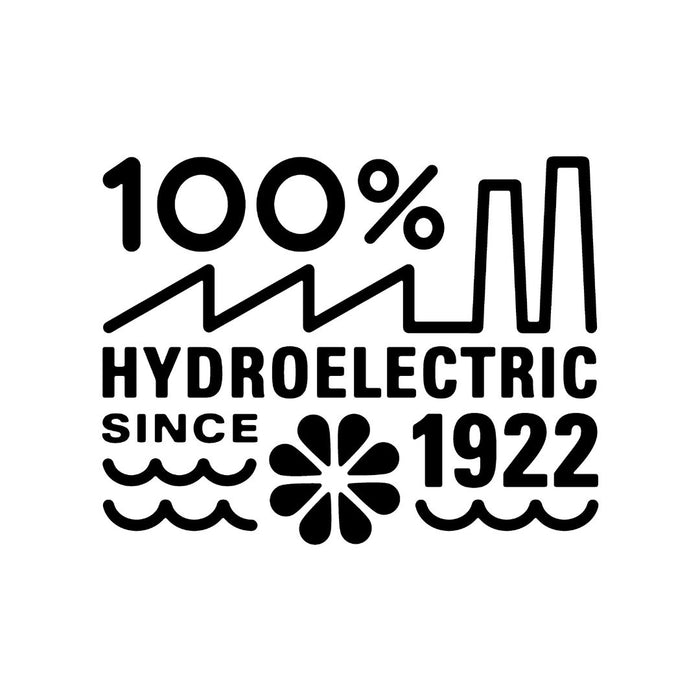 Black and white hydroelectric logo